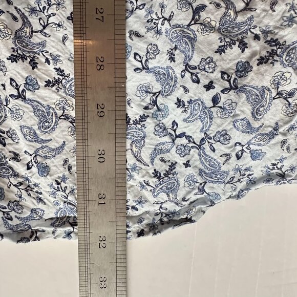 Old‎ Navy Dress Womens S Blue Ditsy Floral L/S Tie Neck Smocked Boho Romantic - Picture 15 of 15